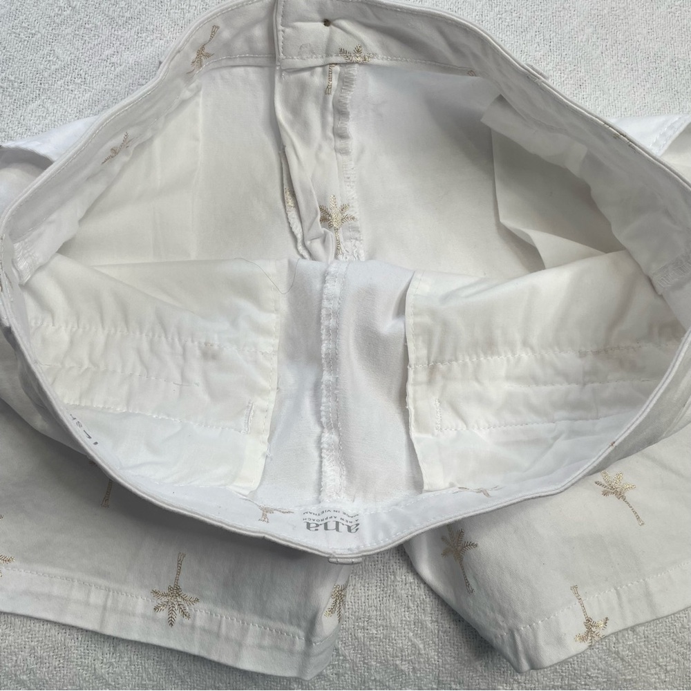 a.n.a White Shorts with‎ Gold Palm Trees Design ~ Sz 12 Twill~ Summertime - Picture 10 of 13